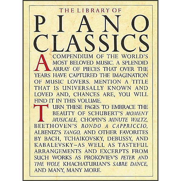 Music Sales The Library Of Piano Classics