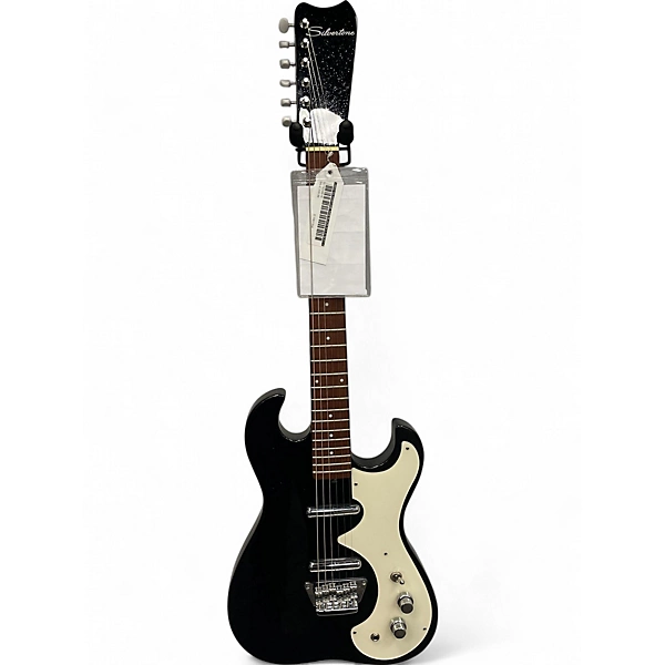 Vintage 1960s Silvertone Stratotone 1420 Black Hollow Body Electric Guitar