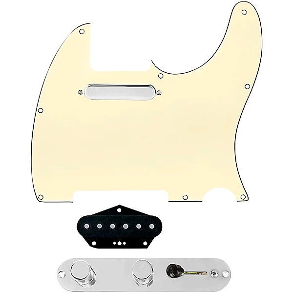 920D Custom Texas Grit Loaded Pickguard for Tele With T4W-REV-C Control Plate Aged White