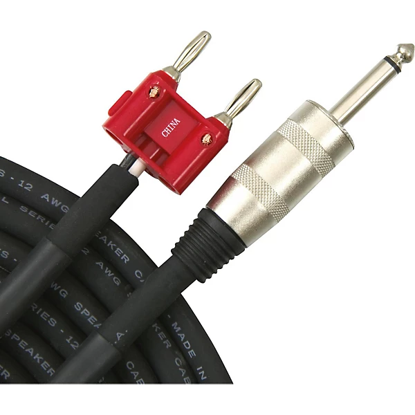 Livewire Elite 12g Speaker Cable Banana to 1/4 Male 25 ft. Black