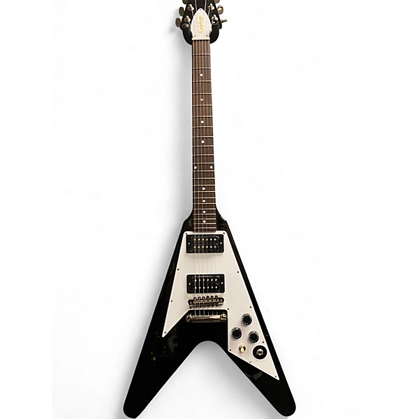 Used Epiphone FLYING VBlack Solid Body Electric Guitar