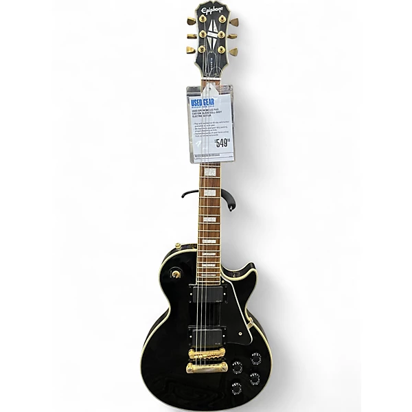 Used Epiphone Les Paul Custom Black Solid Body Electric Guitar