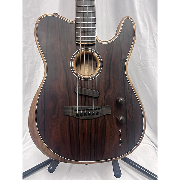 Used Fender Acoustasonic Telecaster Exotic Ziricote Natural Acoustic Electric Guitar 6 Used Fender Acoustasonic Telecaster Exotic Ziricote Natural Acoustic Electric Guitar