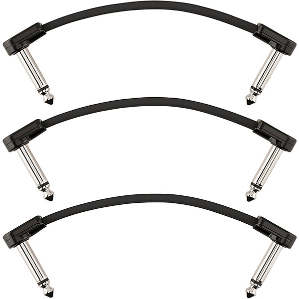 Fender Blockchain Patch Angle to Angle Cables, 3-Pack 4 in. Black