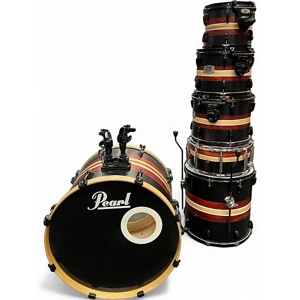 Used Pearl 5 Piece ExportBlack Drum Kit