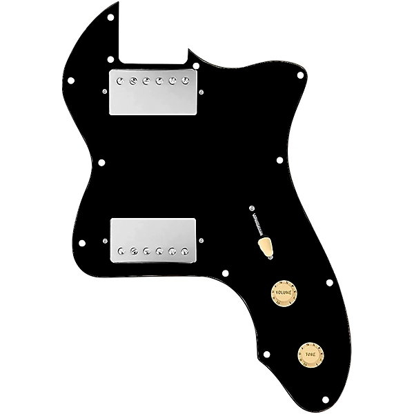 920D Custom 72 Thinline Tele Loaded Pickguard With Nickel Roughneck Humbuckers and Aged White Knobs Black