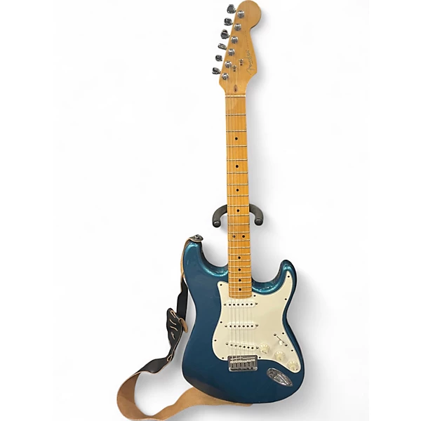 Vintage 1998 Fender American Standard Hardtail Strat Aqua Marine Metallic Solid Body Electric Guitar