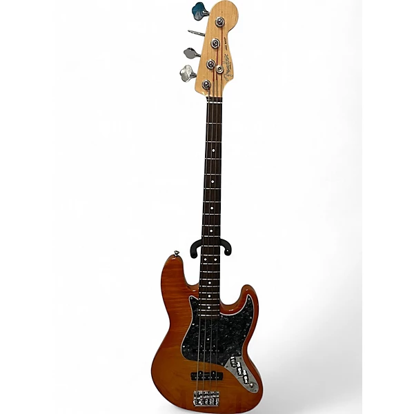 Used Fender American Select Active Jazz Bass Amber Electric Bass Guitar