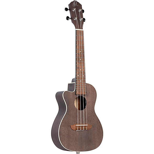 Ortega Earth Series RUCOAL-CE-L Left-Handed Acoustic Electric Concert Ukulele Coal Black