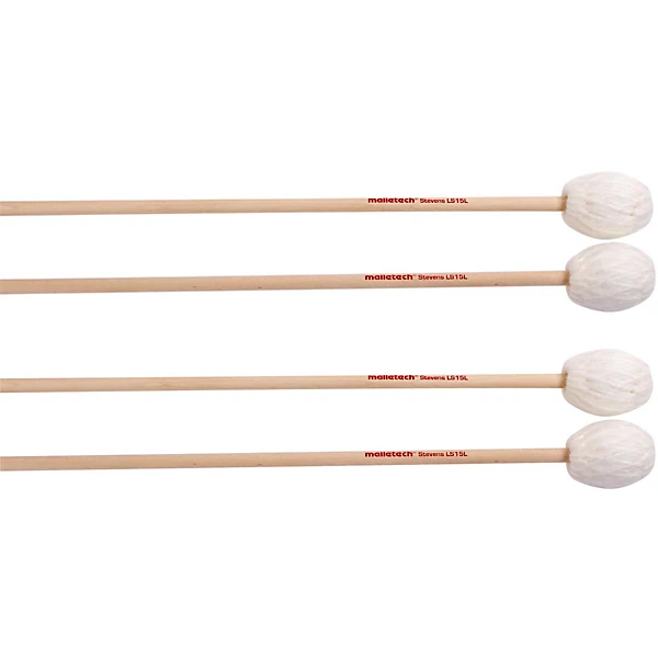 Malletech Stevens Marimba Mallets Set of 4 (2 Matched Pairs) 15L