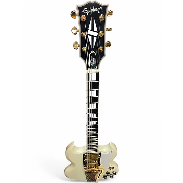 Used Epiphone Inspired by Gibson Custom 1963 Les Paul SG Custom With Maest Classic White Solid Body Electric Guitar
