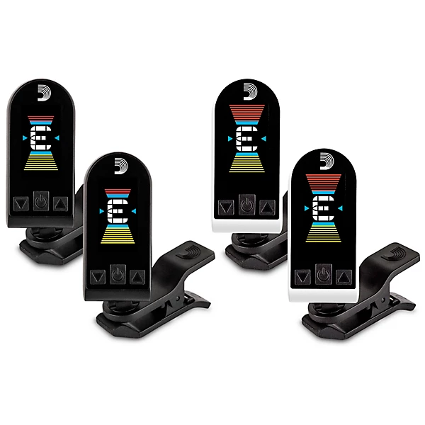 D'Addario Equinox Headstock Tuner Black and White 4 Pack