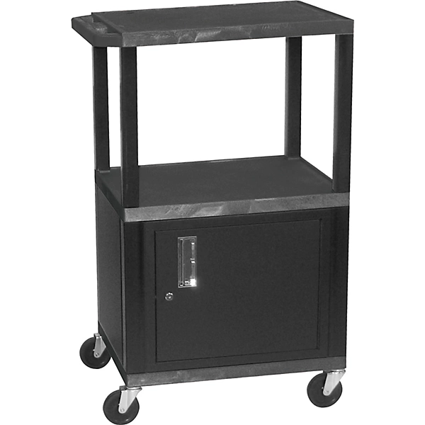 H. Wilson Tuffy Plastic 26 to 42 3 Shelf Cart Black