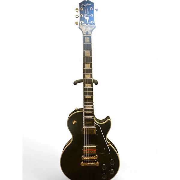 Used Epiphone Les Paul Custom Black Solid Body Electric Guitar