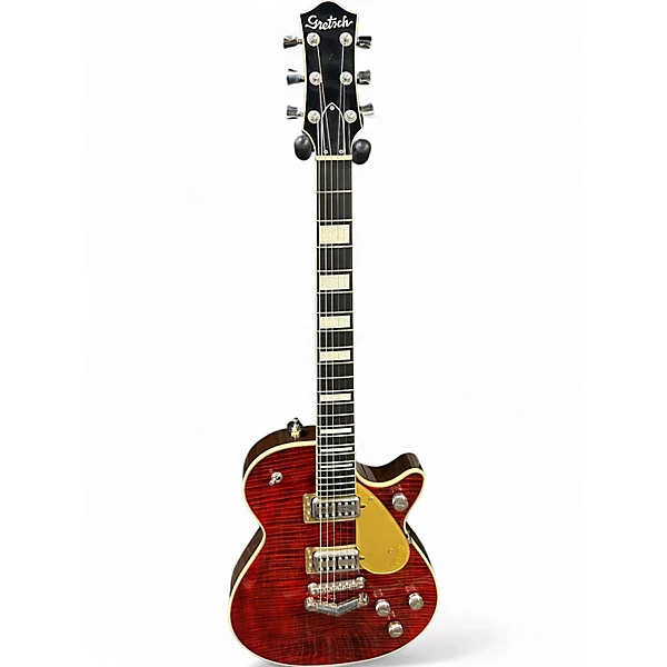 Used 2019 Gretsch Guitars G6228FM Players Edition Jet? BT with V-Stoptail and Flame Ma RED Solid Body Electric Guitar