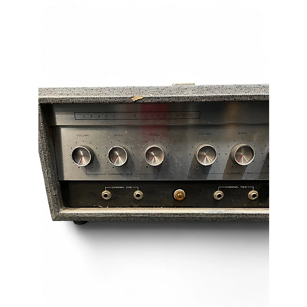 Vintage 1960s Silvertone TWIN TWLEVE HEAD/CAB Tube Guitar Amp Head 4 Vintage 1960s Silvertone TWIN TWLEVE HEAD/CAB Tube Guitar Amp Head