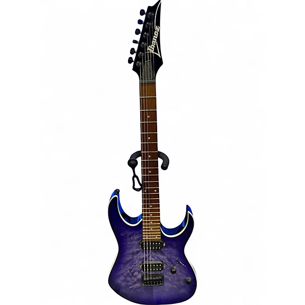Used Ibanez RG421QM Cerulean Blue Burst Solid Body Electric Guitar