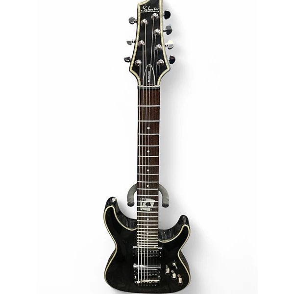 Used Schecter Guitar Research Blackjack C7 Black Solid Body Electric Guitar