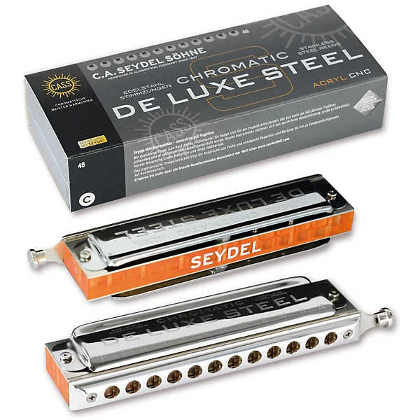 SEYDEL Chromatic DeLuxe Steel Solo Harmonica D