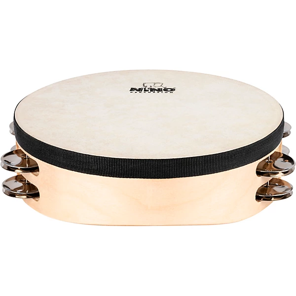 Nino Double Row Headed Wood Tambourine, Natural 8 in. 6 Nino Double Row Headed Wood Tambourine, Natural 8 in.