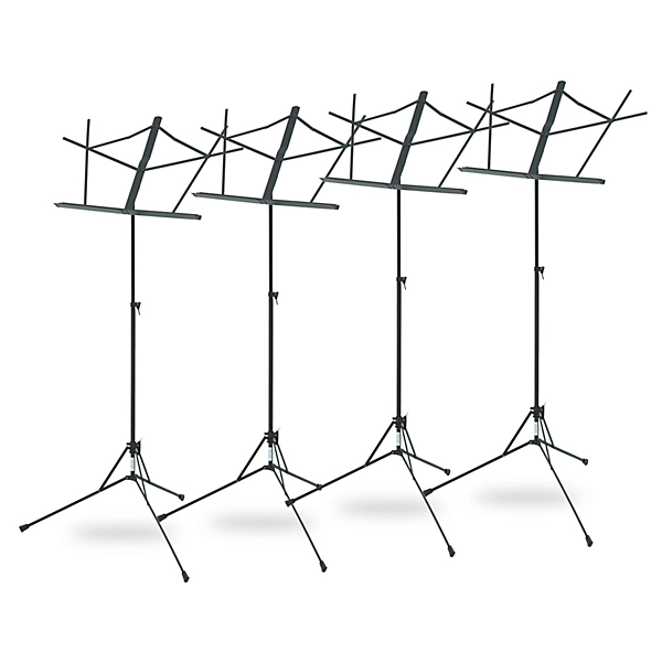 Musician's Gear Folding Music Stand, 4-Pack Black