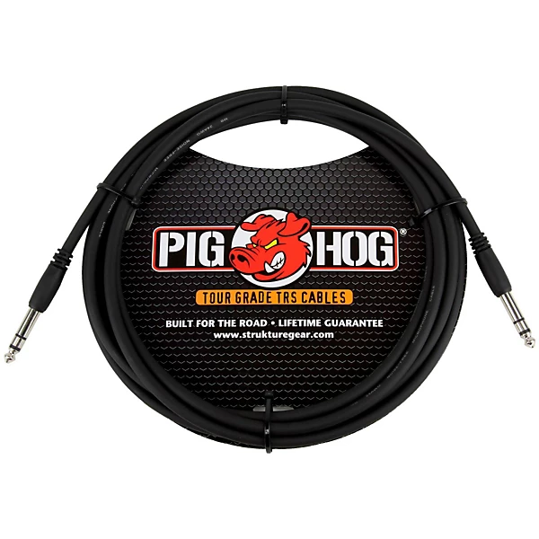 Pig Hog Instrument Cable 1/4 TRS to 1/4 TRS 10 ft.