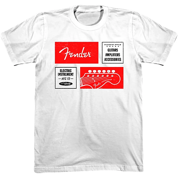 Fender 1946 Box T-Shirt XX Large White
