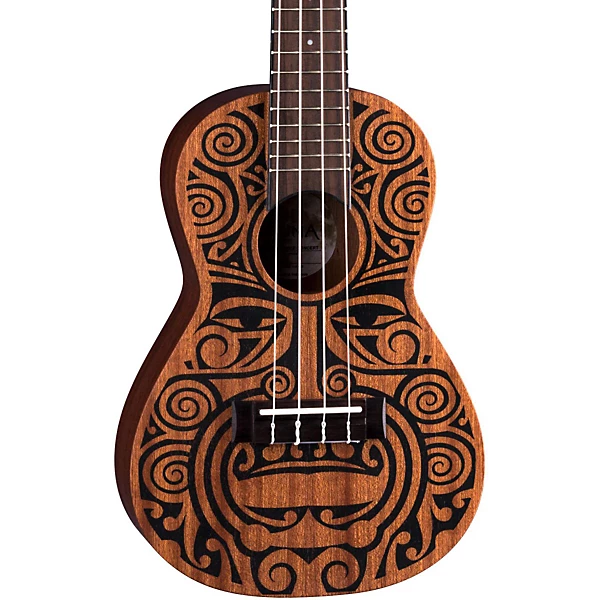 Luna Tribal Concert Ukulele Satin Natural