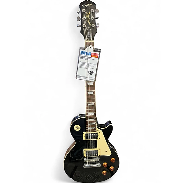 Used Epiphone Les Paul Standard Ebony Solid Body Electric Guitar
