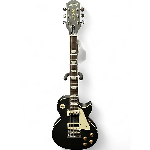 Used 2021 Epiphone Les Paul Traditional Pro IV Metallic Black Solid Body Electric Guitar