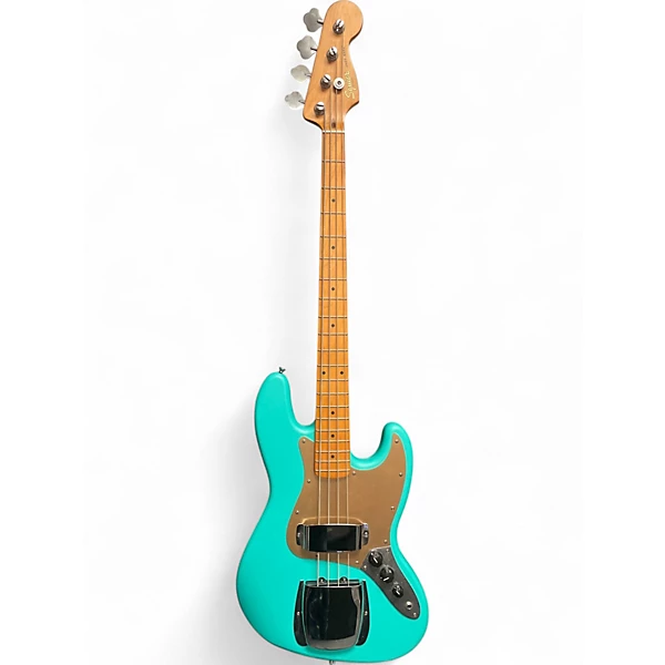 Used Squier Contemporary Jazz Bass Green Electric Bass Guitar