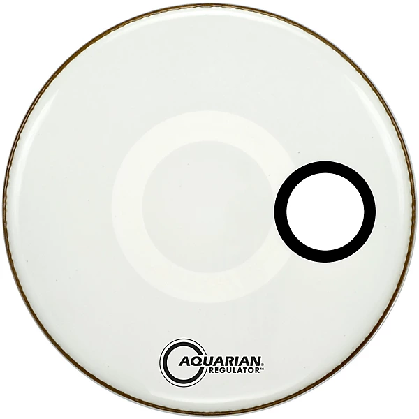 Aquarian Regulator RSM Off-Set Hole Bass Drum Head Gloss White 28 in.
