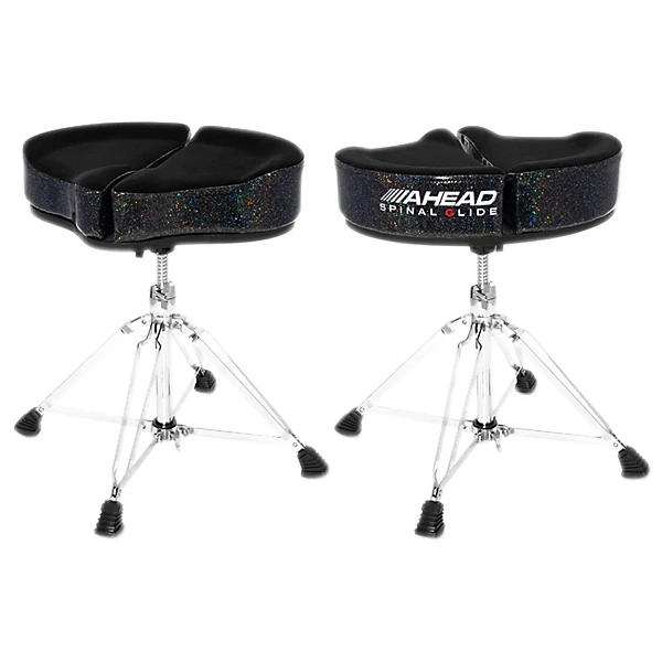 Ahead Spinal G Drum Throne Black Cloth Top and Black Sparkle Sides 18 in.