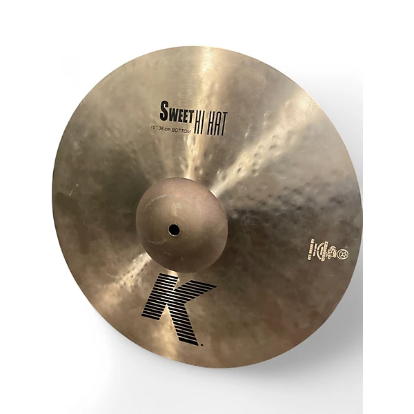 Used Zildjian 15in K Sweet Hi-Hat Pair Cymbal 4 Used Zildjian 15in K Sweet Hi-Hat Pair Cymbal