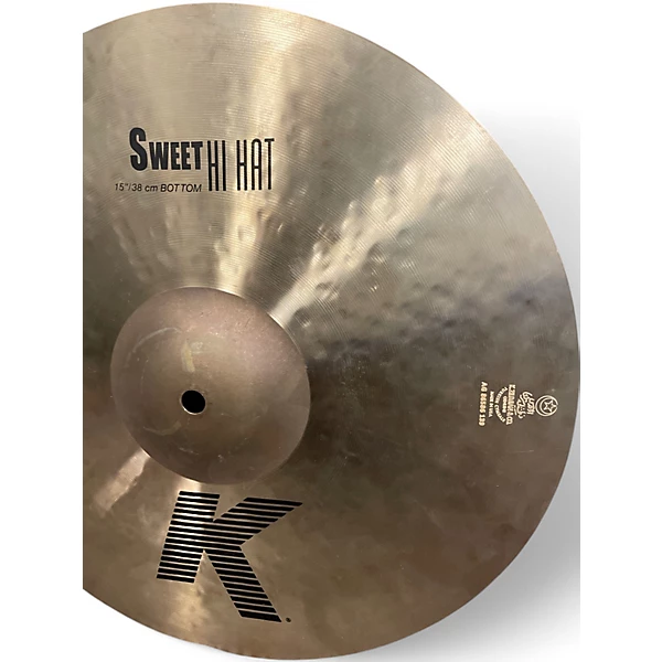 Used Zildjian 15in K Sweet Hi-Hat Pair Cymbal 10 Used Zildjian 15in K Sweet Hi-Hat Pair Cymbal