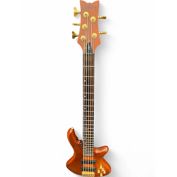 Used Schecter Guitar Research Stiletto Studio 5 String Worn Natural Electric Bass Guitar