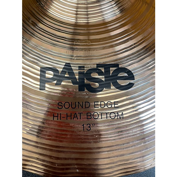 Used Paiste 13in Alpha Sound Edge Hi Hat Bottom Cymbal 4 Used Paiste 13in Alpha Sound Edge Hi Hat Bottom Cymbal