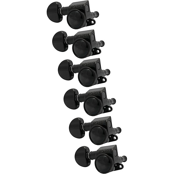 GROVER Mid-Size Roto-Grip Locking Rotomatics 505 Series Tuning Machines Black Chrome 6-in-line, left-hand