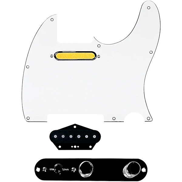 920D Custom Gold Foil Loaded Pickguard for Tele With T3W-B Control Plate White