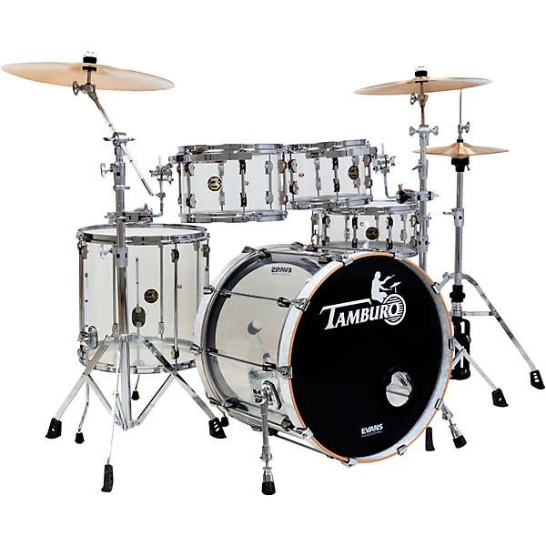 TAMBURO Volume Series 5-Piece Seamless-Acrylic Shell Pack With 22 Bass Drum Clear