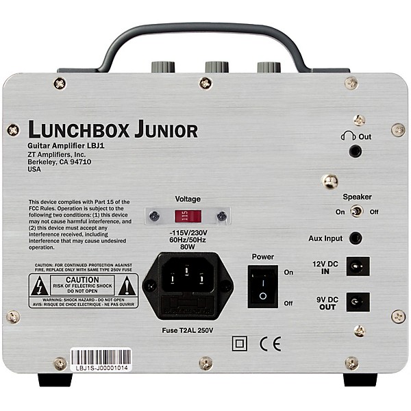 ZT Lunchbox Junior Guitar Combo Amp Silver 4 ZT Lunchbox Junior Guitar Combo Amp Silver