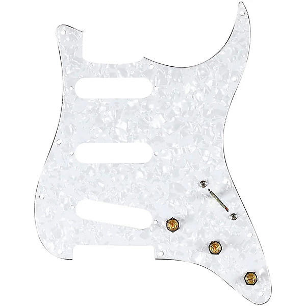 920D Custom SSS Pre-Wired Pickguard for Strat With S5W Wiring Harness White Pearl