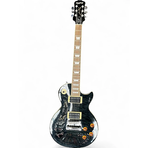 Used Epiphone Les Paul Classic Trans Black Solid Body Electric Guitar