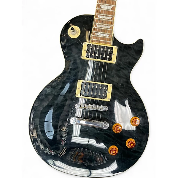 Used Epiphone Les Paul Classic Trans Black Solid Body Electric Guitar 6 Used Epiphone Les Paul Classic Trans Black Solid Body Electric Guitar