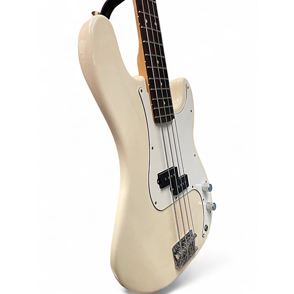 Used Fender Standard Precision Bass Antique White Electric Bass Guitar 6 Used Fender Standard Precision Bass Antique White Electric Bass Guitar