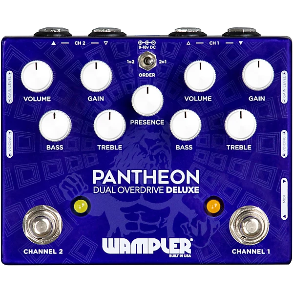 Wampler Pantheon Deluxe Dual Overdrive Effects Pedal Blue
