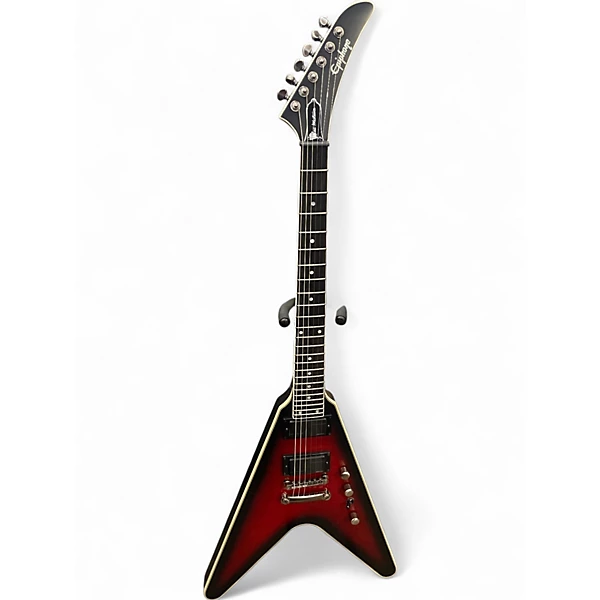 Used Epiphone Dave Mustaine Flying V Prophecy Aged Dark Red Burst Solid Body Electric Guitar