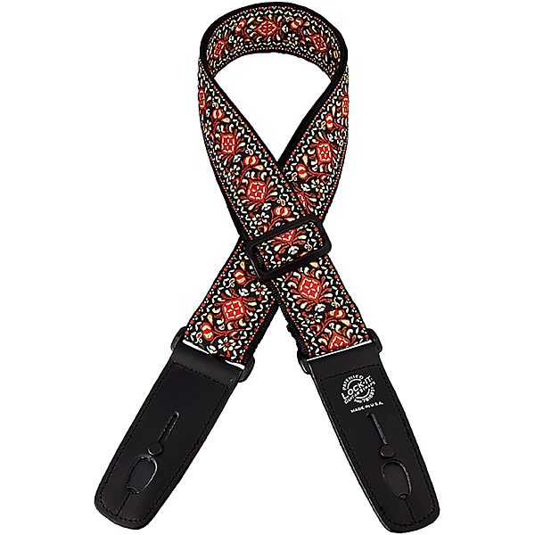 Lock-It Straps Jacquard 2 Locking Guitar Strap Chestnut Bay