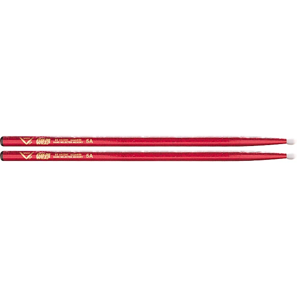 Vater Color Wrap Nylon Tip Sticks Red Sparkle 5A