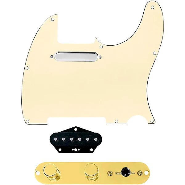 920D Custom Texas Grit Loaded Pickguard for Tele With T4W-REV-G Control Plate Aged White